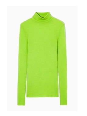 Cos Neon Green Turtleneck Sweater